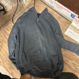 Navy Blue Men’s Pull Over Sweatshirt with Zipper